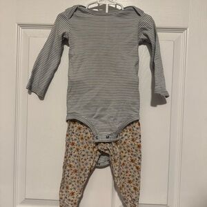 Carter's Blue Striped and Floral Outfit